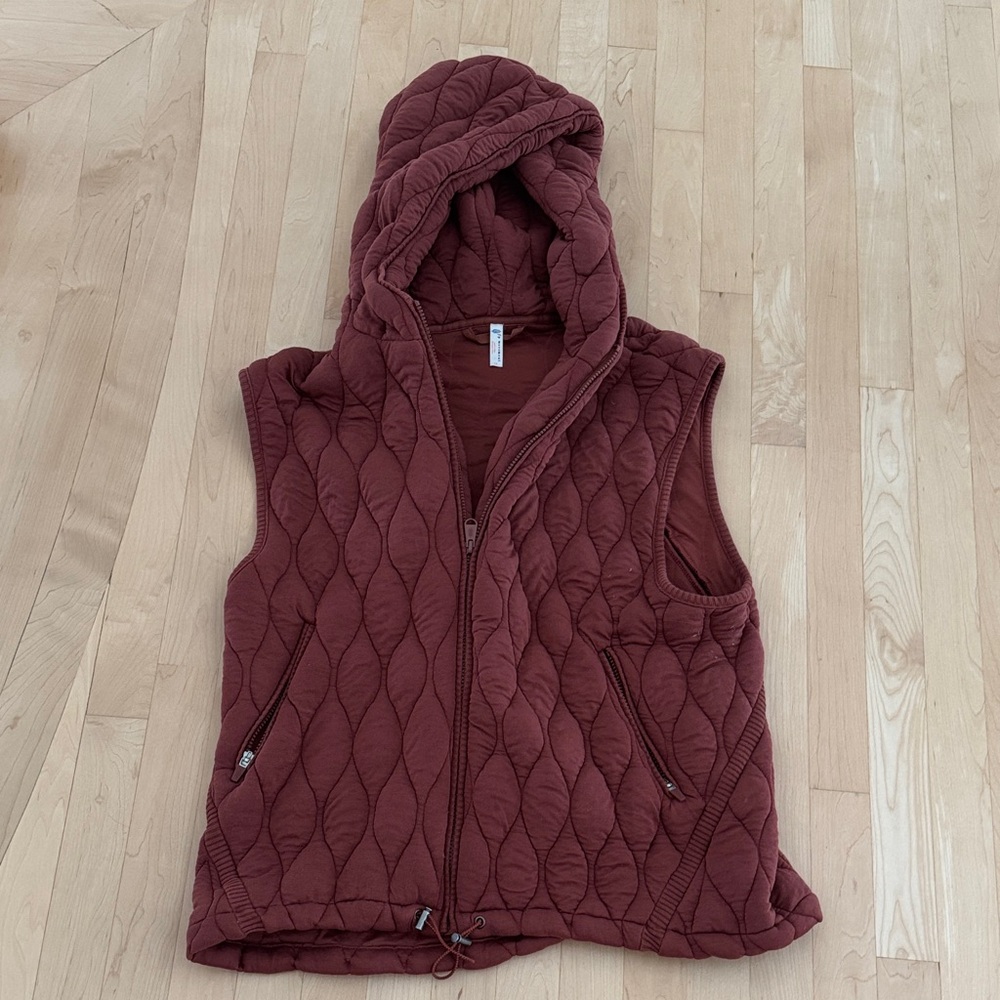 FP Movement by Free People Quilted Vest in Burgundy